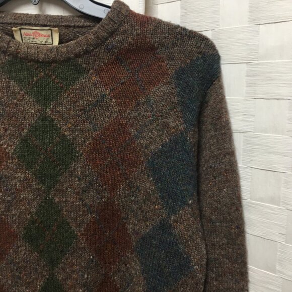 Vintage Alan Paine shetland wool argyle sweater 40" small - Picture 9 of 11